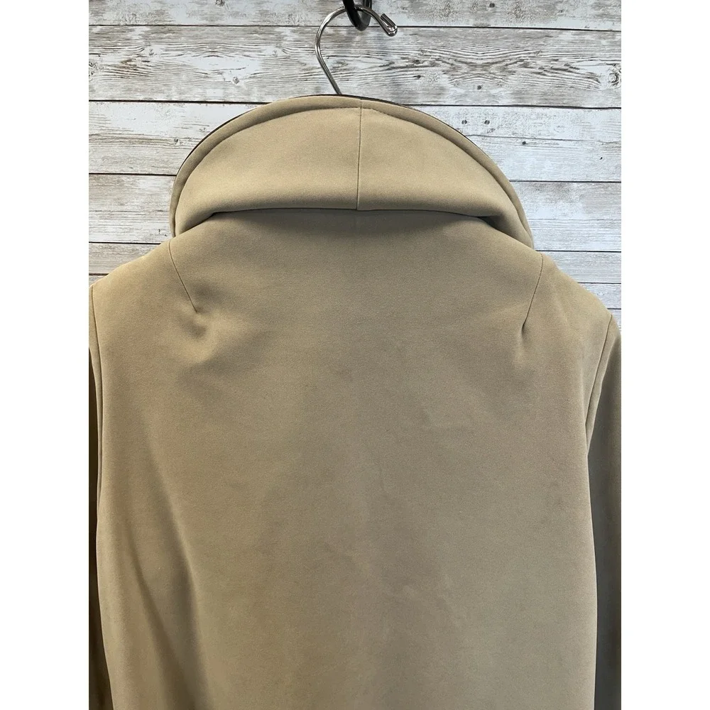 Vintage 60s-70s Womens 18 Coat Mod Tan Faux‎ Suede Peter Pan Collar A-Line USA